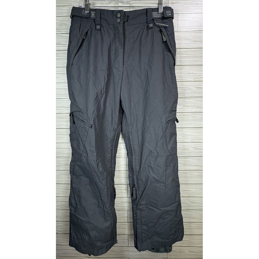 RIDE Women's Snowboard Ski‎ Pants Multi Zip Gray Insulated Snaps Size Medium